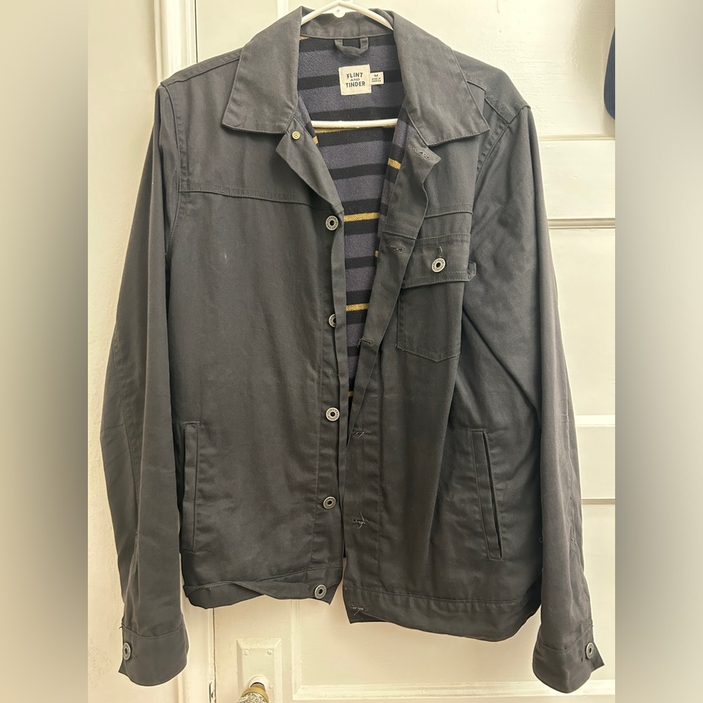 Flint and Tinder Flannel-lined waxed trucker jacket